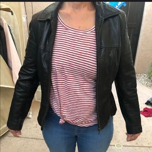 Black leather jacket